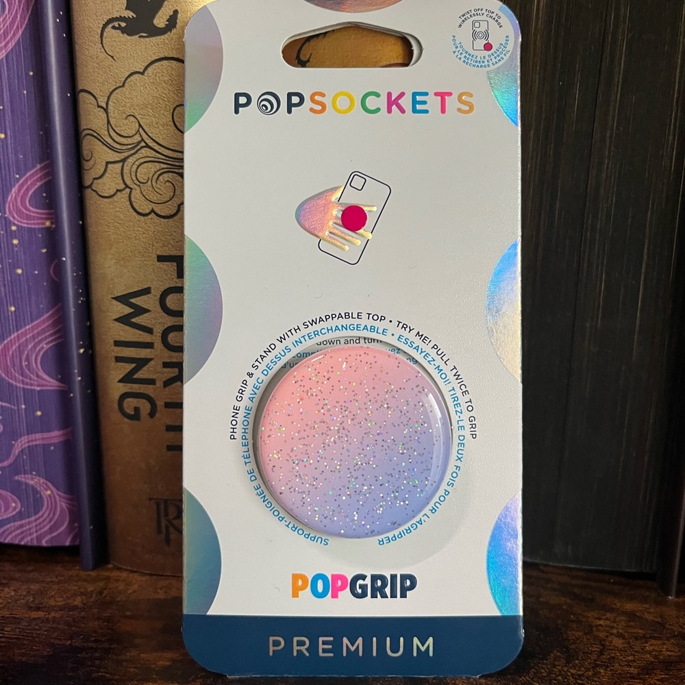 PopSocket PopGrip Premium - Glitter Pink Morning Haze Phone Grip & Stand